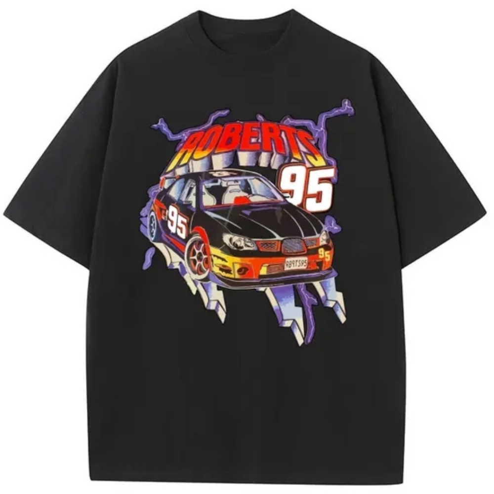 Shein Curve "Roberts 95" Round Neck Short Sleeve Graphic Car Tee, 1XL